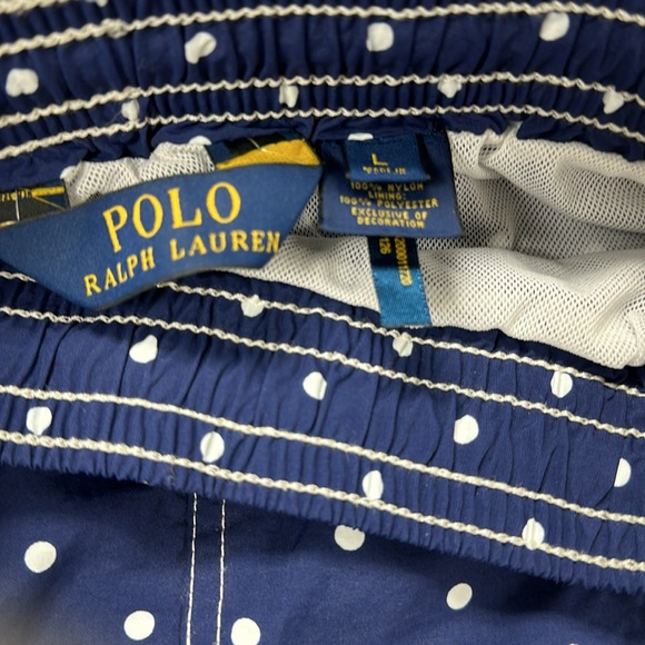 Men’s POLO navy white polka dot swim trunks Large - Picture 2 of 4